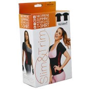 Wholesale - MED. 2-TONE WOMEN NEOPRENE HOURGLASS T-SHIRT W/SLEEVES (BOXED) C/P 12, UPC: 191730401639